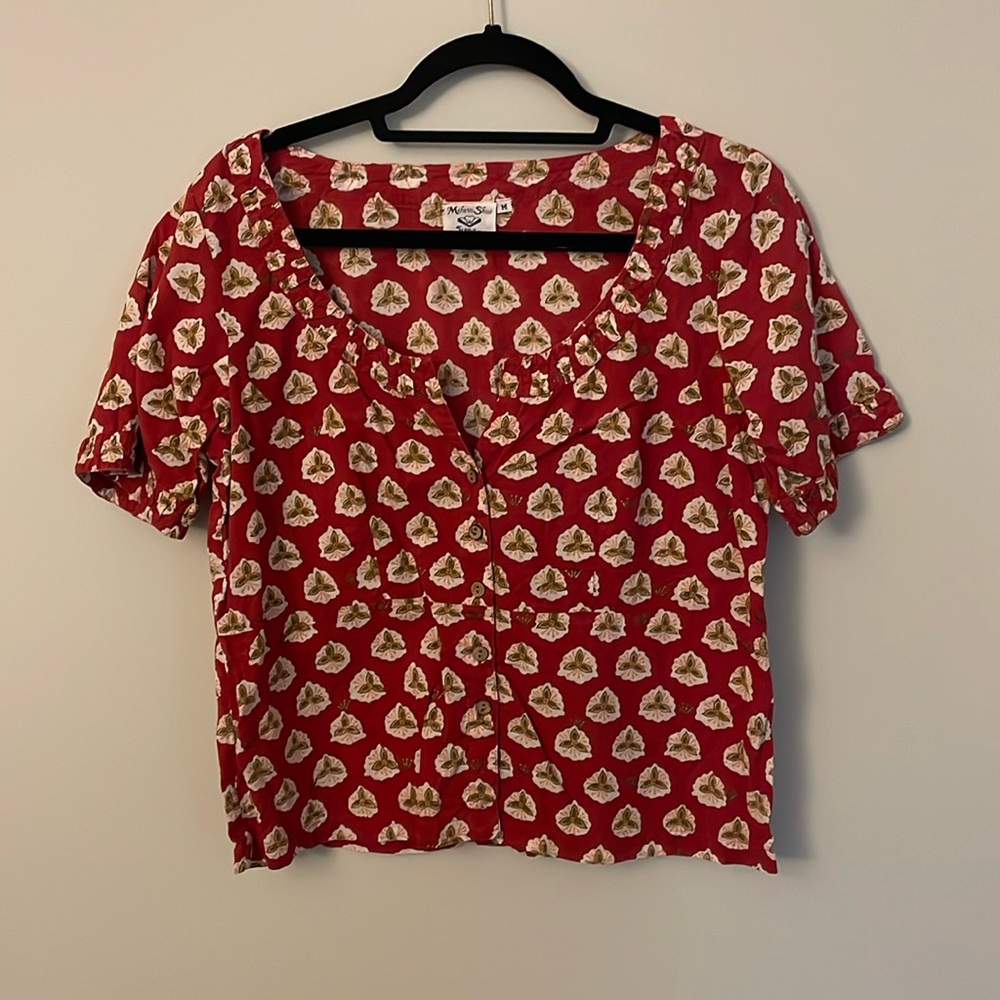 Thrifted red button up shirt - size medium